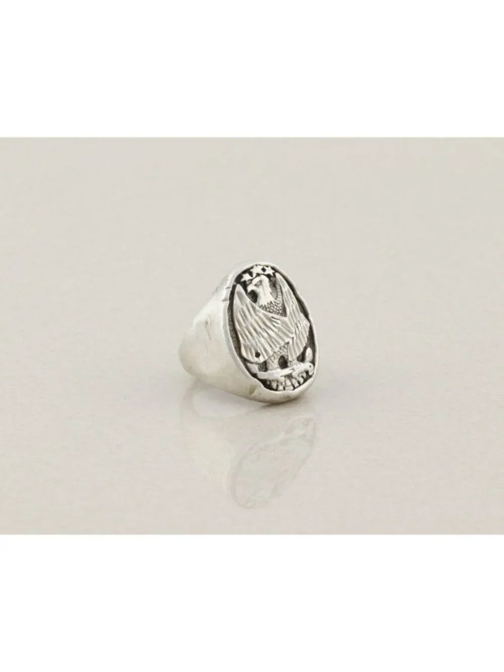 Men's Sterling Silver Eagle Ring Size 8 1/4 or Pinky Ring